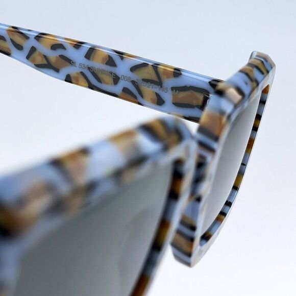 NEW Saint Laurent SL534 SUNRISE 008 Violet Grey Rectangle Unisex Sunglasses - Picture 11 of 12